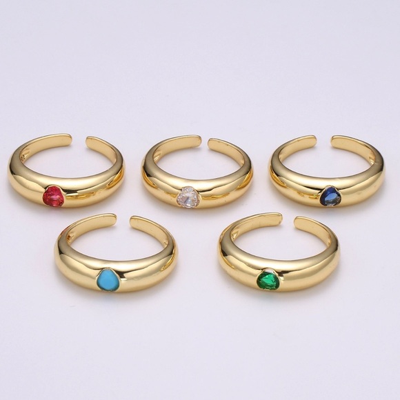 Jewelry - Cubic Adjustable Gold Band Ring